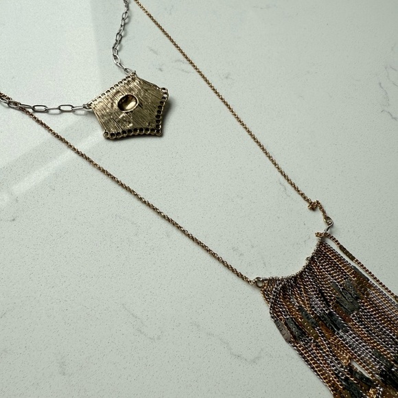 Free People Mixed Metals Passenger Necklace - Gold/Silver - NWOT - Picture 6 of 8